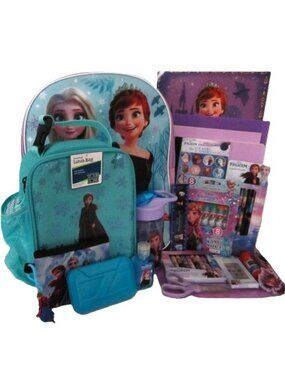 Disney Frozen Backpack, Water Bottle, Lunch Bag & School Supplies Anna NEW